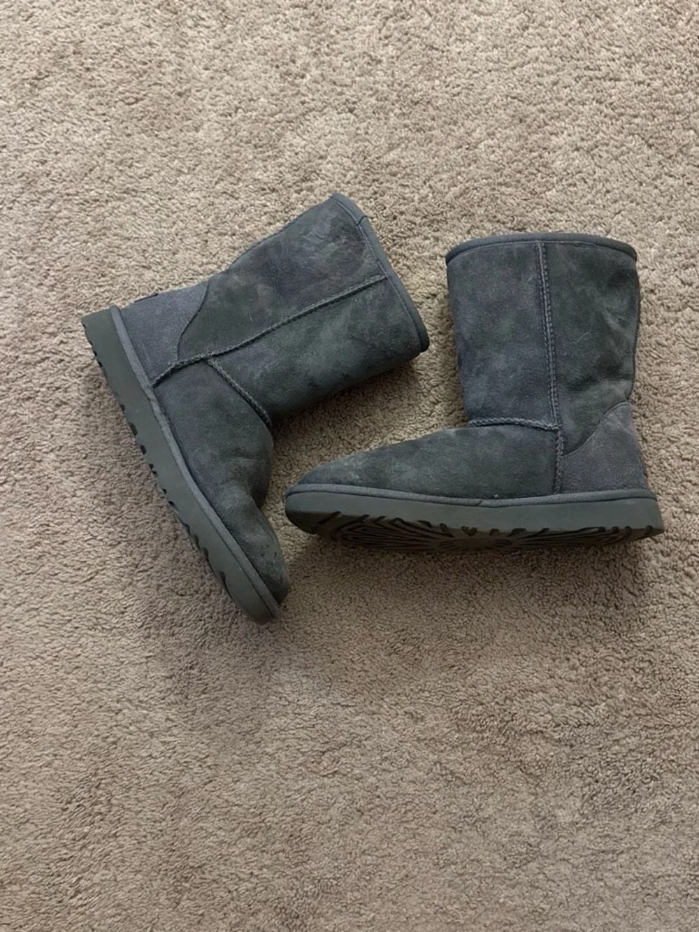UGG Women's Short Suede Winter Boots - Gray